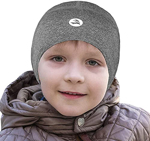 EMPIRELION Kinder-Helm-Einsatz für Teenager, dünne Thermo-Totenkopfkappen, Ohren, Beanie, Laufmützen für Jungen und Mädchen, Unisex Kinder