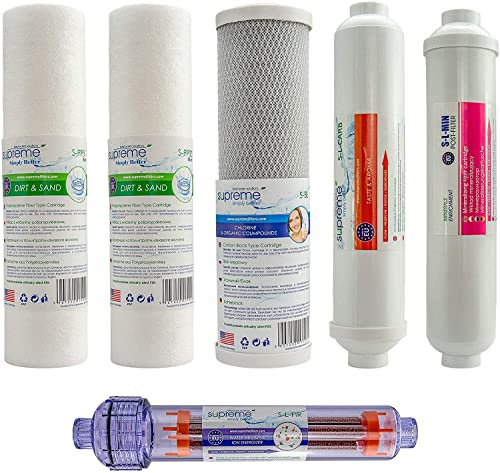 Ersättningsfilterset för omvänd osmos-system, filter för supreme-osmos, dricksvattensystem, dricksvattenfilter, osmosfilter, membranfilter, osmos-system, membran, vattenfilter: (RO7)