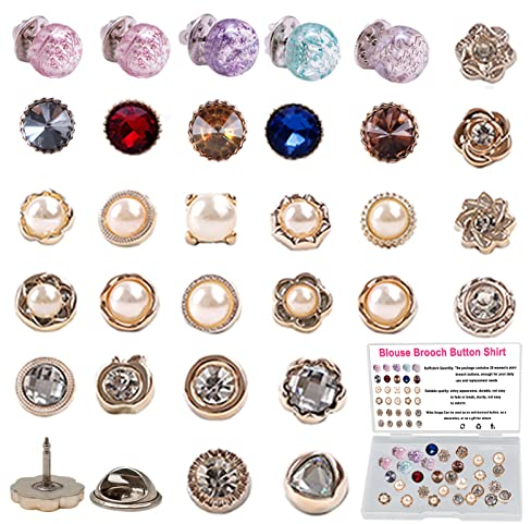 30 Stück Damen Hemd Brosche Knöpfe, Sicherheit Brosche,unsichtbare Knöpfe, verhindern versehentliches Aussetzen von Knöpfen, für Kleidung, Strickjacke, Kleid, DIY-Dekoration