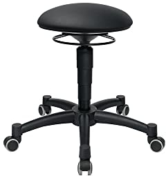 TOPSTAR Drehhocker Body Balance mit Rollen Kunstlederpolster schwarz Sitzhöhenverstellung 420-550 mm