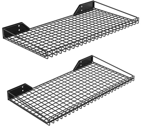Ultrawall Wall Mounted Storage Shelf for Garage, 2 Pack Metal Shelf Rack, Heavy-Duty Wall Organizer Shelves Suitable for Shop, Shed, Garage 23.5inch x 12inch(Black)
