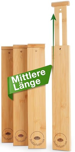 Schubladentrenner verstellbar aus Bambus – Schubladen Organizer Holz & Schubladenteiler für optimale Ordnung – Trenner für Schubladen – Schublade Trenner & Schubladen Trenner (‎36-47cm)