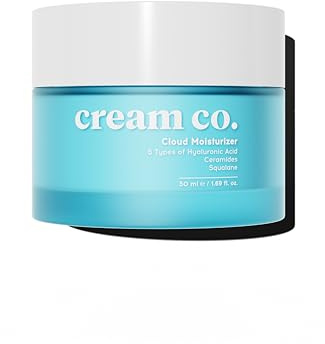 cream co. Cloud Moisturizer mit Hyaluron, Ceramid & Squalan 50 ml, Vegan Feuchtigkeitscreme Empfindliche Haut für Damen & Männer, Gesichtscreme Trockene Haut, Repariert und Glätte Rötungen im Gesicht