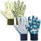 Ainiv Handschuhe für Garten, 2er Set Gartenhandschuhe, Antirutschbeschichtung Arbeitshandschuhe, Einheitsgröße Schutzhandschuhe mit PVC-Punkten und Reißfester Canvas-Stulpe Zum Pflanz Gartenarbeit