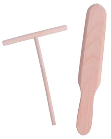 Fc'Noqgn 2 Pezzi Stendi Crepes, Spatola Crepes, Distributore di Crepes,Crepes Spatola, Crepe Spreader, Rastrello per Stendere Crêpes,Spalmatore per Crepe e Spatola