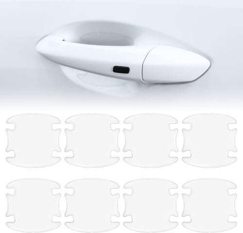 GHPKOTW 8Pcs Exterior Car Stickers, Film De Protection En Fibre De Carbone Pour Film Automobile, Film De Protection Anti-Rayures, Universal Fit Pour La Plupart Des Véhicules (Transparent)
