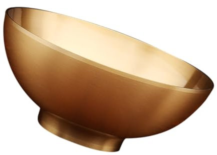 Ciieeo Cuenco de latón doble felicidad cuenco pequeño de latón cuenco de entrada para llaves ensalada de oro tazón decorativo de acero inoxidable cuencos de oro decorativos Golden