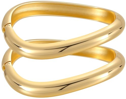 Emibele Gold Bangles for Women, Non Tarnish 18K Gold Plated Bracelets