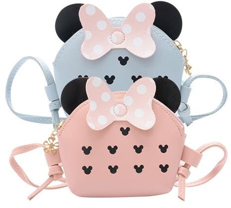 KASESSS 2 Pezzi Borsetta Bambina Mini, Borsa Bambina in Pelle PU, Borse Bambina Moda, Borsa Bimba per Feste Shopping Fotografia, Borsetta Bimba per Compleanno Natale Idea Regalo (Blu,Rosa)