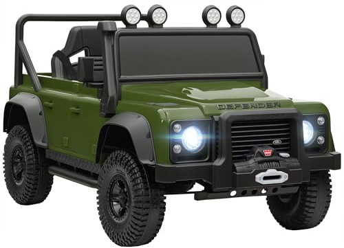 AIYAPLAY Land Rover Licensed Electric Car for Kids, 12V Battery-Powered Ride on Car with Remote Control, Music, Horn, Suspension Wheels, LED Lights, Off-Road Toy for 3-5 Years Old, Green