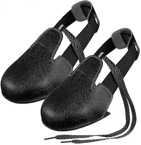 DOITOOL Surchaussures de Sécurité en Cuir - Couvre-Chaussures Coque avec Embout Acier Anti-Écrasement - Protection Pied Antidérapante 36-46 pour Visiteur Chantier, Industrie et Atelier