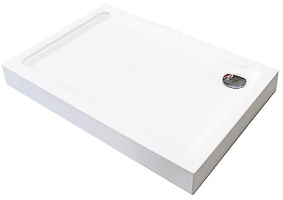 ONDÉE, Receveur de douche LARY, Receveur à poser. 80x120x13cm, Facile d'entretien, Acrylique et ABS blanc, ossature métallique renforcée de fibres de verre, Livré sans bonde, Blanc