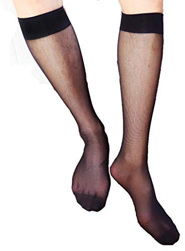 Goobester Men Formal Wear Sheer Suit Men Transparent Thin Business Tube Dress Socks 03