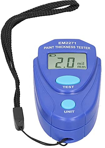 Jauge D'épaisseur de Revêtement Jauge D'épaisseur de Peinture de Voiture 0.0mm à 2.0mm/0mil à 80mil Testeur de Revêtement LCD Appareil de Mesure Numérique Compteur D'épaisseur de Peinture Portable