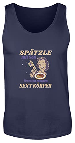 Spätzle avec sauce – Proverbes souabes – Cadeaux de souabe – Débardeur pour homme, bleu marine, XXL