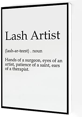 Lash Artist Canvas Wall Art,Lash Artist Definition Poster,Salon Eyelashes Print Modern Artwork Painting For Living Room Office Home Decoration 12''x16'' Framed