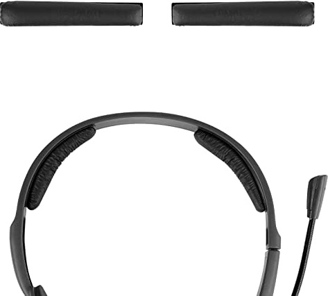 Geekria Protein-Leder-Kopfband-Pad, kompatibel mit Jabra, Plantronics, Sennheiser, VXi BlueParrott Kopfhörer-Ersatzband/Headset-Kopfbügelkissen, Reparaturteile (schwarz)