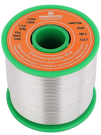 Lötdraht, bleifrei, Kolophonium, Flussmittelkern, großer Lötdraht, Durchmesser 1,5 mm, 0,06 Legierung, Sn99, Ag0,3, Cu0,7, breite Lötlehre, bleifrei, schnell schmelzend, Lötdraht, keine Reinigung,