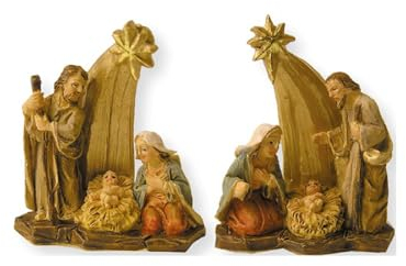 FADEDA 2 x Hlg. Familie, Nativity Block / Height 4 cm / Hand-Painted / Detailed Nativity Scene Figures - Christmas Table Decoration Nativity Accessories