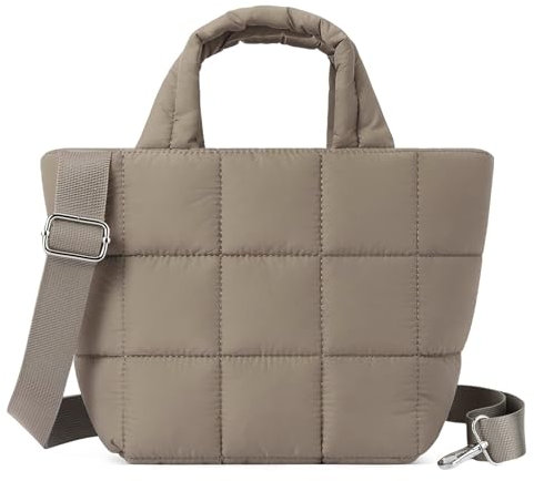 GSenhui Bolso cruzado acolchado para mujer, pequeño, con rejilla acolchada, Brown, Small