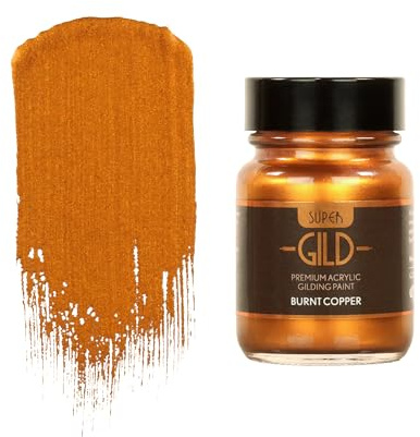 Guild Lane Super GILD Burnt Copper Acrylic Paint 30ml Metallic Enamel Copper Leaf Effect Gilding Paint for Wood Metal Glass Ceramics Furniture Craft, Water-Based, Non-Tarnish