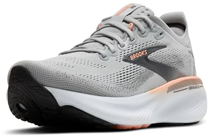 Brooks Women’s Adrenaline GTS 25 Supportive Running & Walking Shoe - Grey/Blackened Pearl/Coral - 9 Medium
