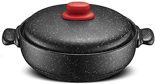 JHHNCVBC Marmite en Argile pour marmite avec Couvercle Ustensiles de Cuisine en céramique Cuiseur Vapeur Marmite à Soupe résistante à la Chaleur Cocotte en Pierre de Granit antiadhésive