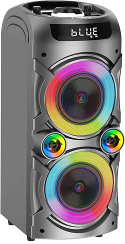 Altoparlante Bluetooth portatile da 100 W Altoparlante wireless ad alta potenza TWS Accoppiamento stereo forte Bassi profondi Grande altoparlante da festa con subwoofer Luce da campo a LED (Nero)