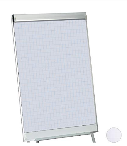 Relaxdays 2 x blädderblock av papper, rutigt moderationspapper, 50 ark, 60 g/m², 6-håls perforering, 57,5 x 81 cm, vit