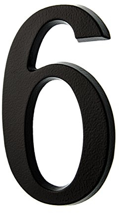 HUBER Hausnummer 6/9 aus Aluminium 20 cm I Hausnummern für Haus & Tür I House Number XL I Hausnummernschilder in edlem schwarzen 3D Design, pulverbeschichtet