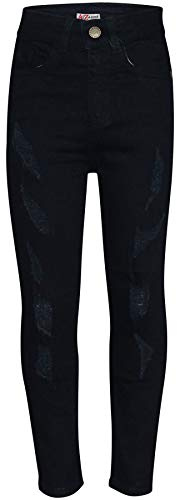 Boys Jeans Ripped Jet Black 9-10
