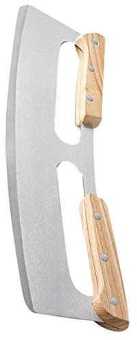 Yardwe 1pièce Couteau à Pizza Acier Inoxydable à Double Poignée Outil De Découpe Pratique Pour Pizzas Et Légumes Avec Design Rocker