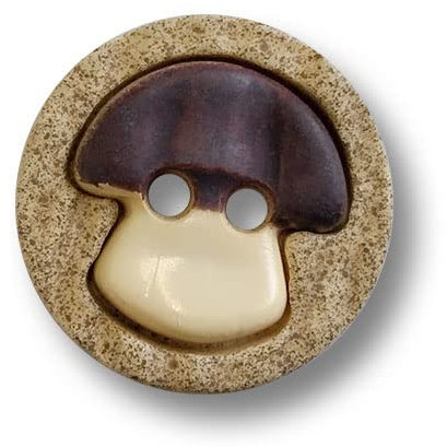 Knopfparadies - 8er Set hübsche kleine Trachtenknöpfe mit zuckersüßem Motiv: Pilz. Ø: ca. 15mm