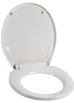 Cofan Abattant WC universel | Dimensions 40,4 x 35,6 cm | Modèle Caddo | Fabriqué en Polypropylène Blanc Antibactérien