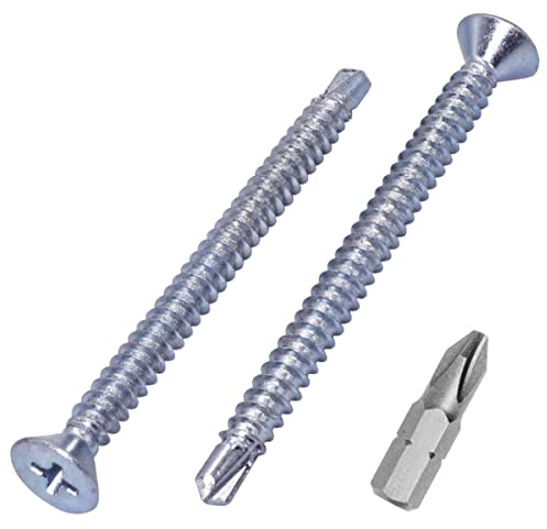 SKIR'CO Confezione da 30 viti autoperforanti DIN 7504 P in acciaio zincato 4,8 x 50 mm per metallo, viti per lamiera a testa svasata
