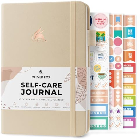 Clever Fox Self-Care Journal – Daily Reflection Notebook – Mental Health & Personal Development Planner, Meditation & Mood Log, A5 (Seashell)