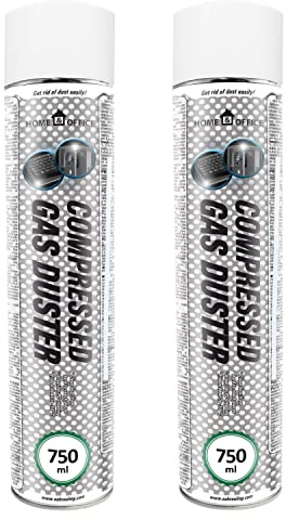 AABCOOLING Home & Office 2 x 750ml Compressed Gas Duster - Compressed Air Spray for PC, Laptop, Keyboard and Office Equipment - Long Nozzle Aerosol Can