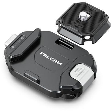 FALCAM F38 V2 Clip pour caméra avec système de Fixation Rapide, Support de Sangle pour Sac à Dos avec Filetage 1/4 à 3/8, Adaptateur de Base de Montage pour bandoulière