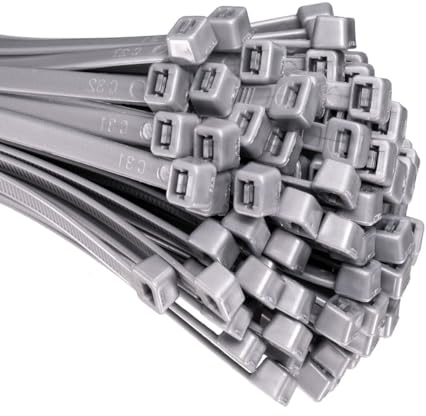 HORZEFIX Fascette stringicavo 100 pezzi grigio lungo stabile resistente ai raggi UV fascette universali 2,5/3,6/4,8/7,6 larghe