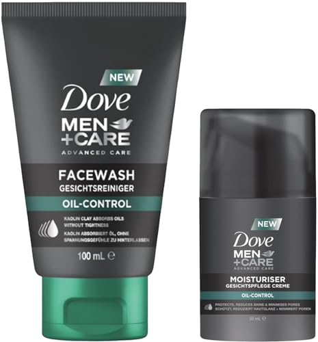 Dove Men+Care Oil control Gesichtspflegecreme - Gesichtsreiniger | Schützt, reduziert Hautglanz, minimiert Poren, ohne zu fetten