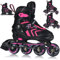 Inliner Skates 4in1 Rollschuhe Inlineskates Schlittschuhe Verstellbar Kinder Erwachsene | ABEC7 Lager | Größen 29-43 (S (29-33))