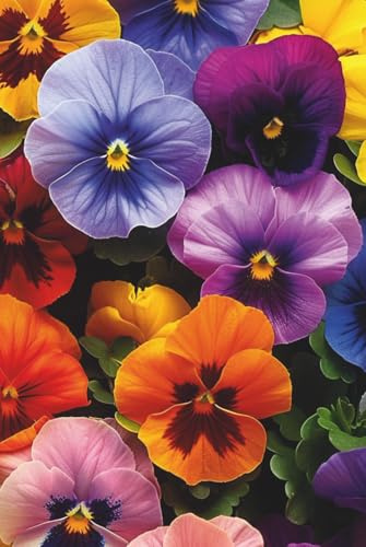 Floral Pansies: 6x9 Hardcover Lined Journal – 100 Pages for Creative Ideas, Goals, and Planning