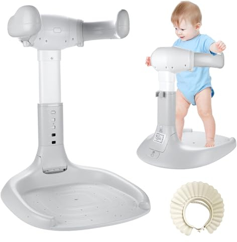 Soporte Baño Bebe, Soporte Bañera Bebe Ajustable para 8-36 Meses, Asiento Ducha con Base Antideslizante para Bañarse y Cambiar Pañales