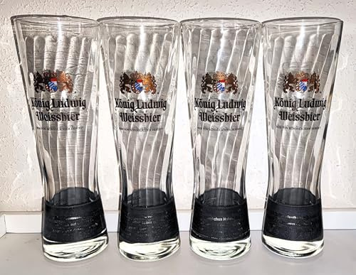 Rahm & AngiesStrickZauber venduto: re Ludwig/edizione speciale / 4 bicchieri da birra bianca/vetro esclusivo/1 x 0,5 litri/in scatola/bicchiere da birra/bicchieri/bicchiere di grano