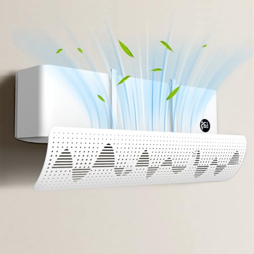 Deflettore Condizionatore Universale, Deviatore Aria Condizionata Regolabile Portatile, Deflettori per Condizionatori de Parete, Paravento Climatizzatore per Casa, Ufficio, Camera (Bianco)