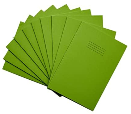 Rhino A4 Exercise Books, 64-Page/Blank Paper Notebook, 50-Pack, Office & School Stationery Supplies, Light Green