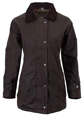Walker & Hawkes - Veste cirée Antique - pour femme - chasse/campagne - marron - 42