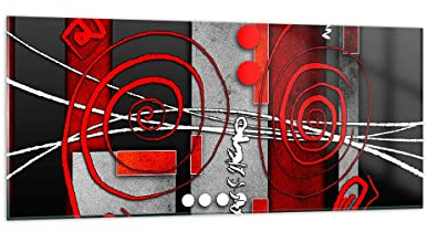 Deco Salon Graphique figures géométriques cercle Moderne Impression sur Verre 120x50cm Image Tableau en Verre Decoration Murale Chambre Panoramique Art Grand Tableaux Decoratifs Muraux GAB120x50-0599