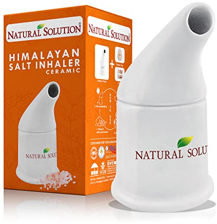 Natural Solution Himalayan Salt Inhaler Ceramic with Himalayan Pink Salt – A Simple and Natural Way to Enjoy a Refreshing and Soothing Salt Air Experience