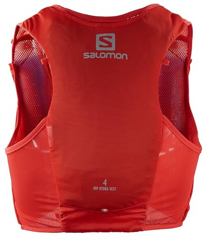 Salomon ADV Hydra Vest 4, Gilet d’hydratation Comfort Stability avec flacons Souples faciles d’accès, Grande Poche à Gel, Rangement Simple pour Le Trail Running
